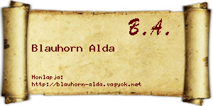 Blauhorn Alda névjegykártya